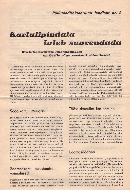 Kartulipinda tuleb suurendada.jpg